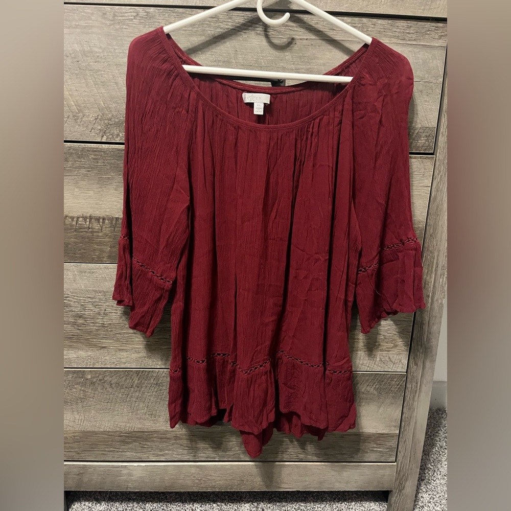 Women's Burgundy Blouse